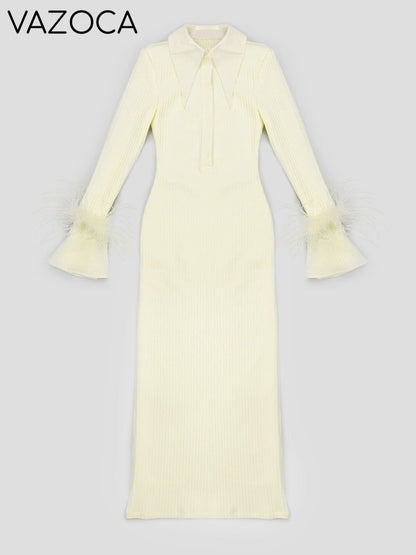 Maddy Feather Bandage Maxi Dress