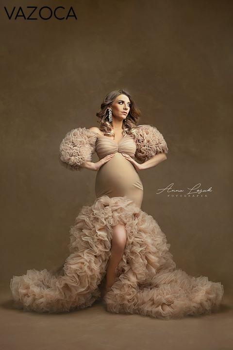 Maternity Ruffled Mermaid Dress