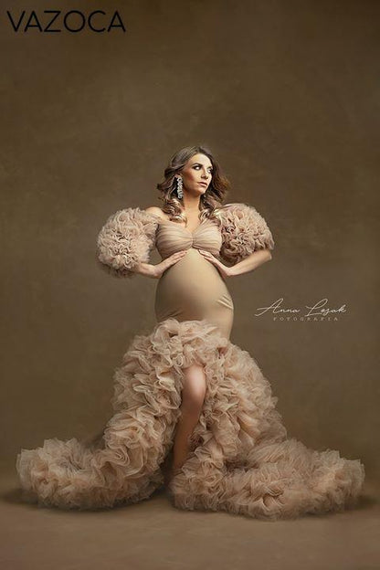 Maternity Ruffled Mermaid Dress