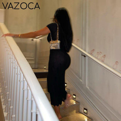 Maxine High Split V-neck Maxi Dress