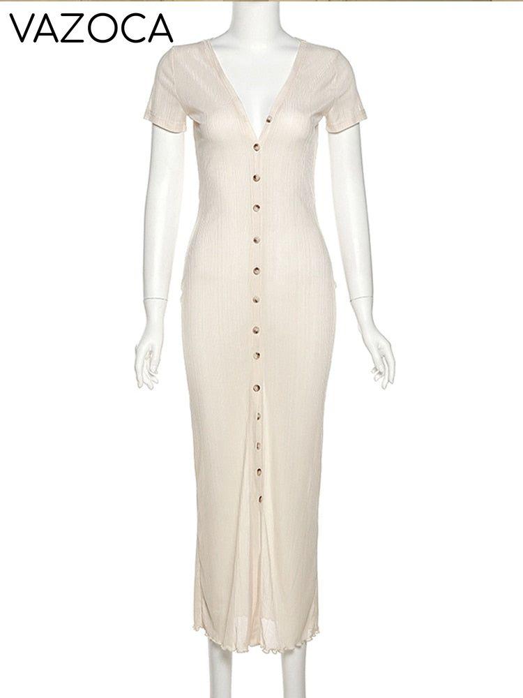 Maxine High Split V-neck Maxi Dress