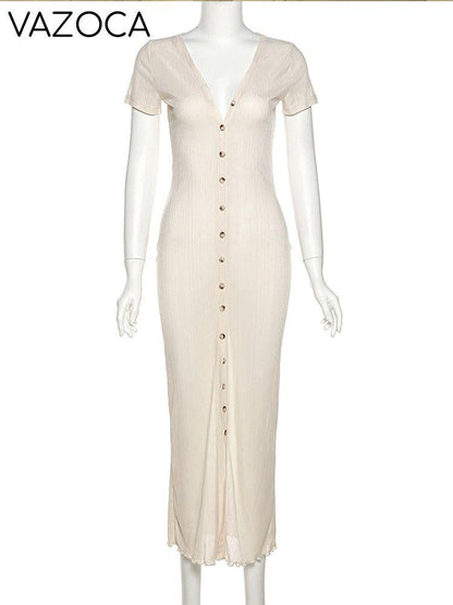 Maxine High Split V-neck Maxi Dress