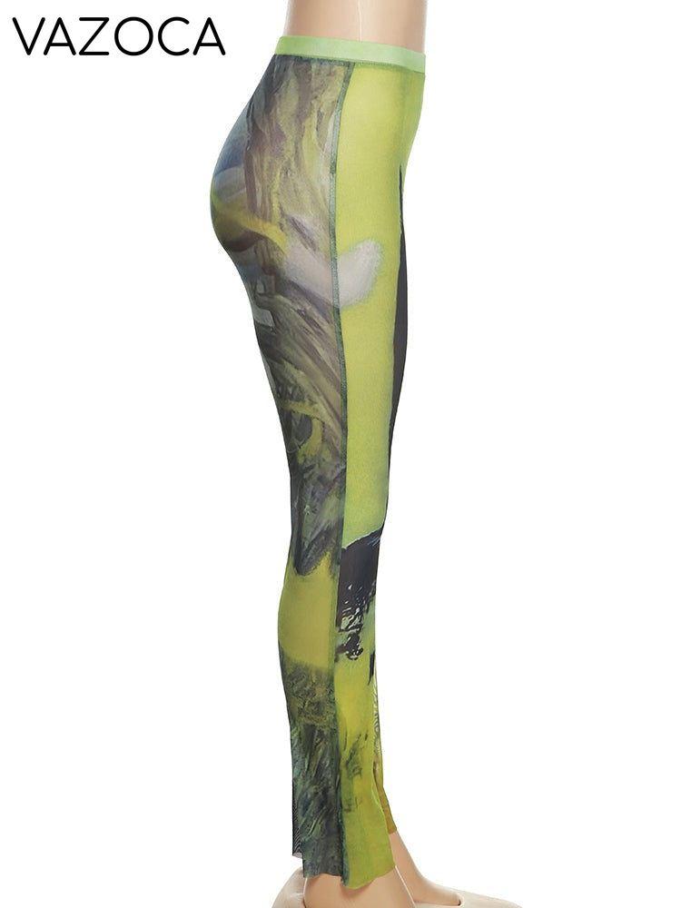 Mesh Tie Dye Wide Leg Pants