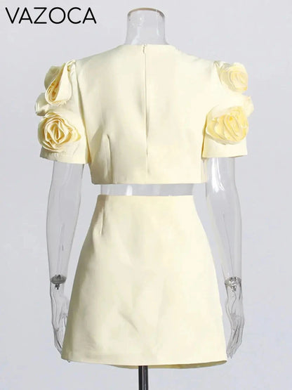 Mia's 3D Flower Skirt Set