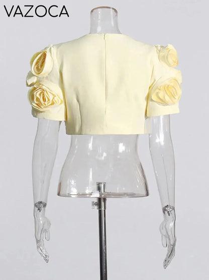 Mia's 3D Flower Skirt Set