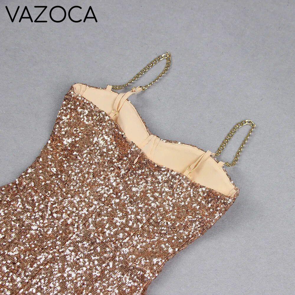 Miss Golden Sequins Midi Dress