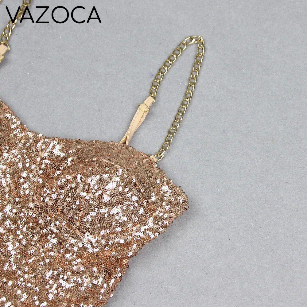 Miss Golden Sequins Midi Dress