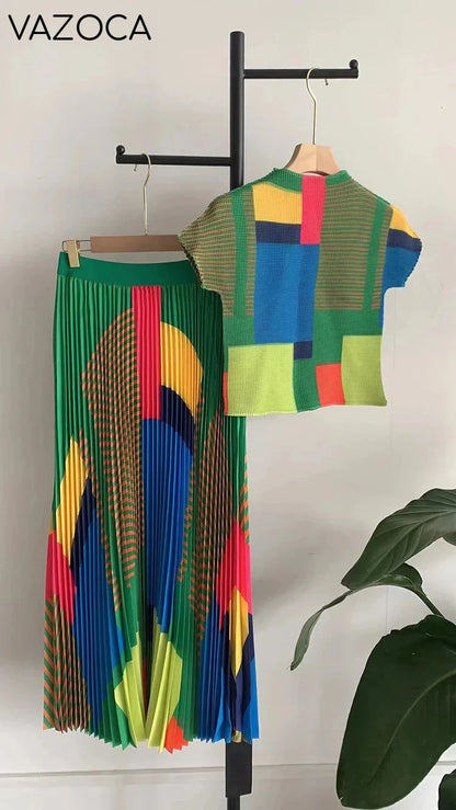 Miyake Pleated Skirt Set