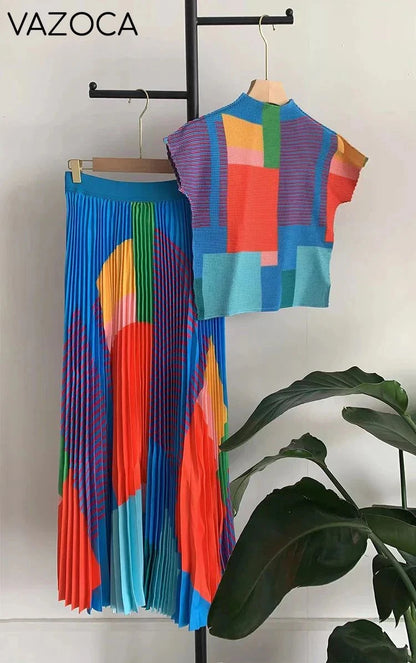 Miyake Pleated Skirt Set