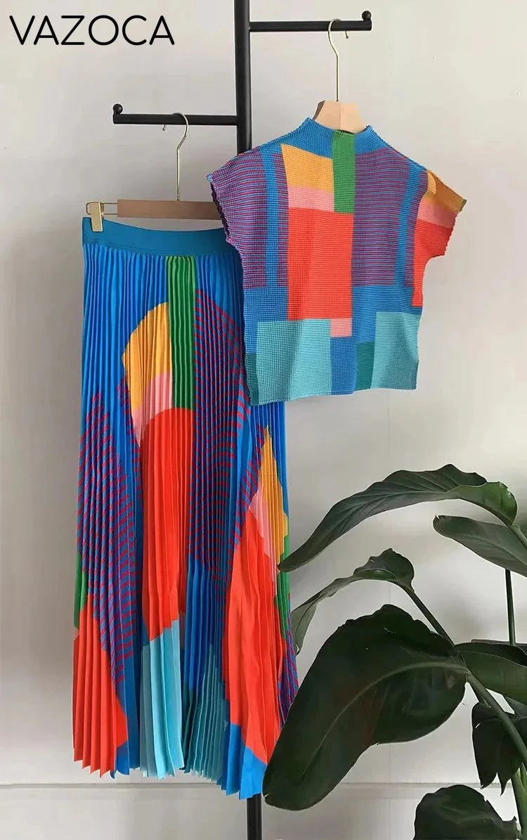 Miyake Pleated Skirt Set