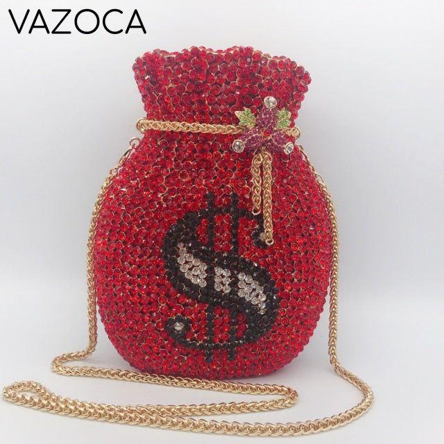 Money Luxury Diamond Bag Red