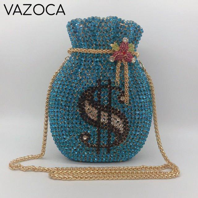 Money Luxury Diamond Bag Blue