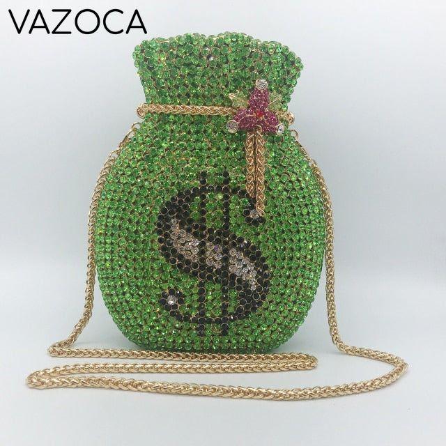 Money Luxury Diamond Bag Light green