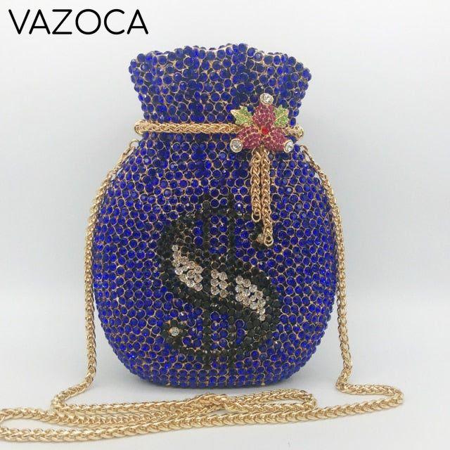 Money Luxury Diamond Bag Dark blue