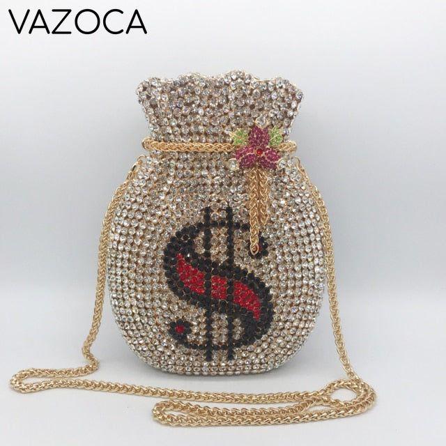 Money Luxury Diamond Bag white