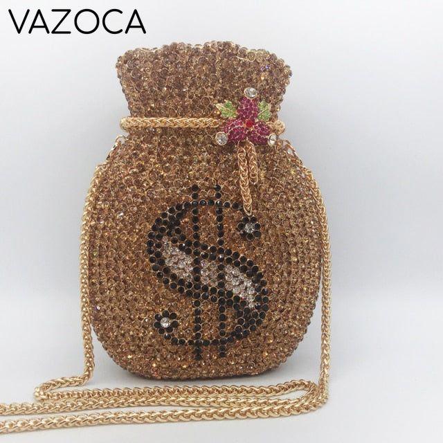 Money Luxury Diamond Bag Golden
