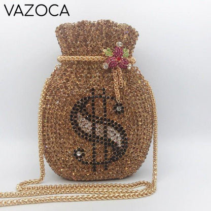 Money Luxury Diamond Bag Golden