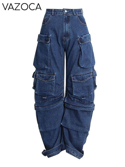 Multi-pocket Cargo Jeans 1 (Blue)