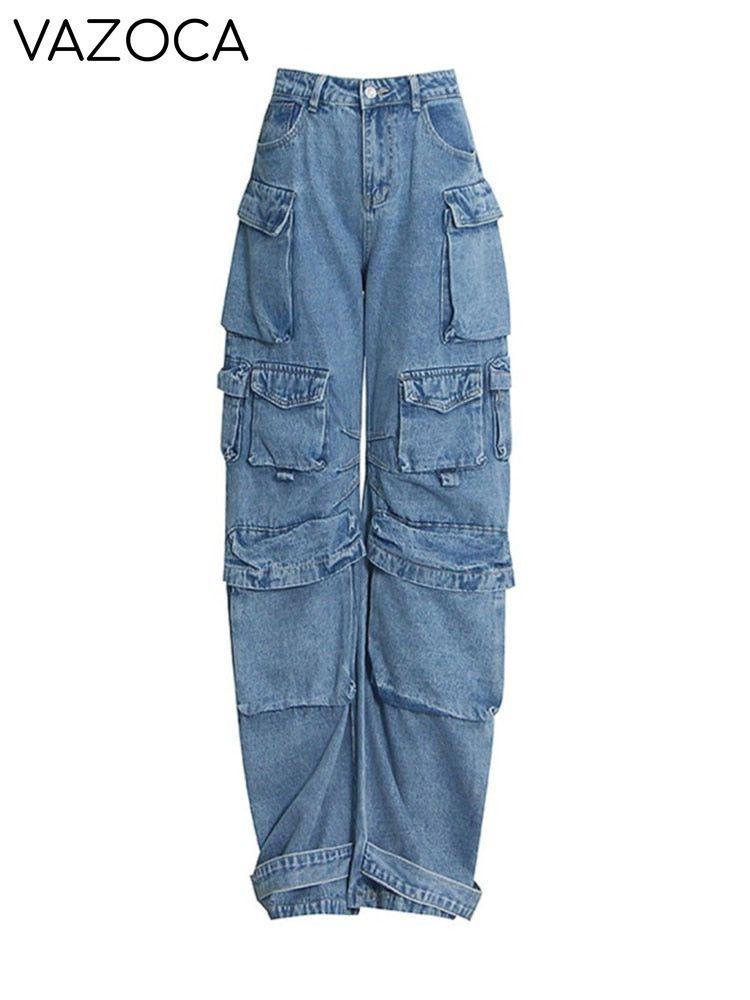 Multi-pocket Cargo Jeans 1 2 (Light Blue)