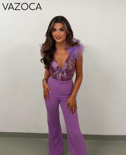 Nessa Feathers Jumpsuit