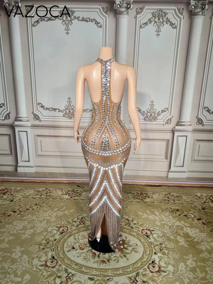Nude Aesthetic Mesh Dress