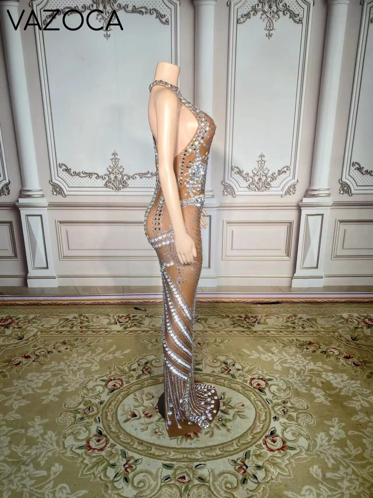Nude Aesthetic Mesh Dress