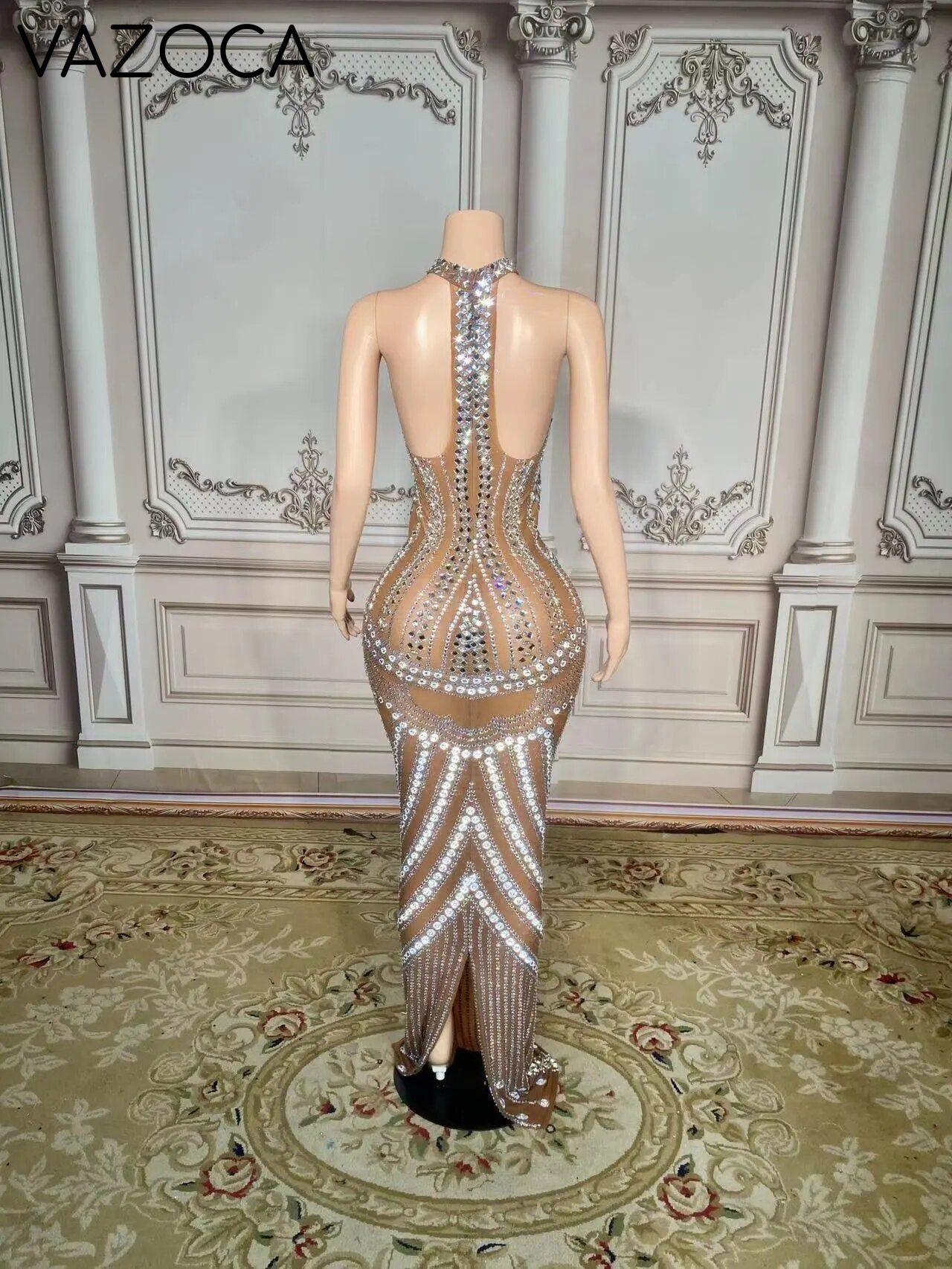Nude Aesthetic Mesh Dress