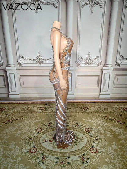 Nude Aesthetic Mesh Dress
