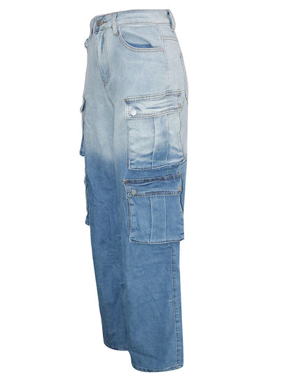 Gradient Wash Cargo Jeans