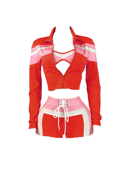 Sporty Colorblock Three Piece Set