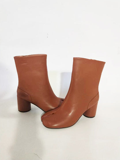 Split Toe Tabi Chunky Heel Boots
