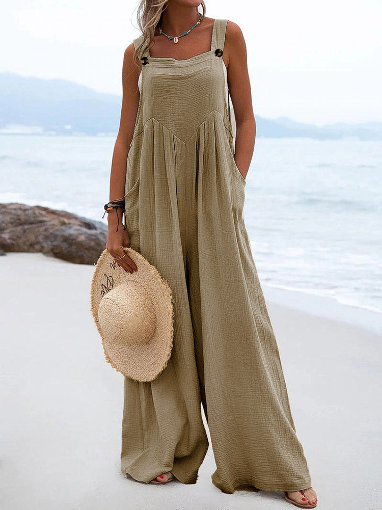 Cotton Linen Loose Overalls