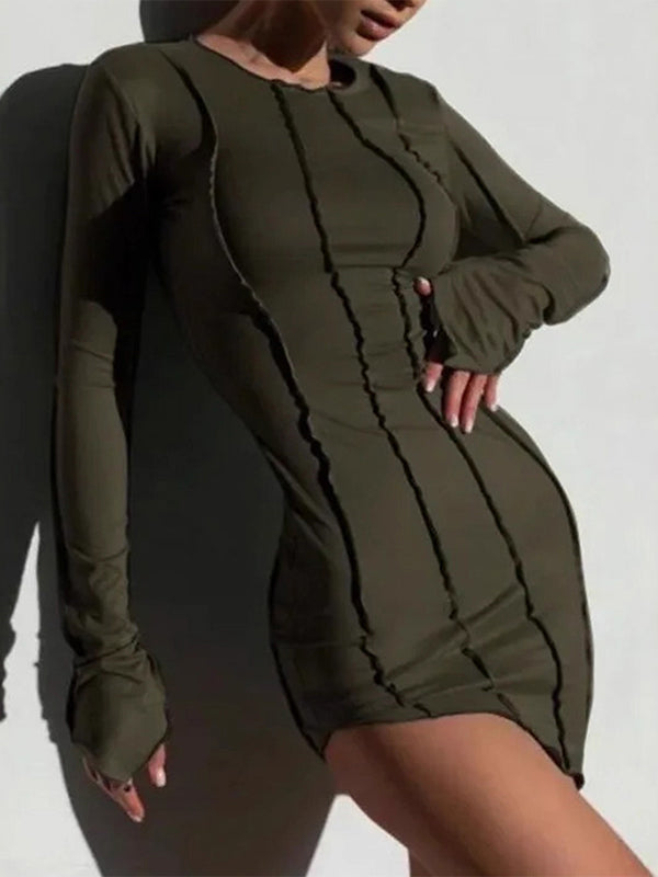 Solid Combo Mini Dress