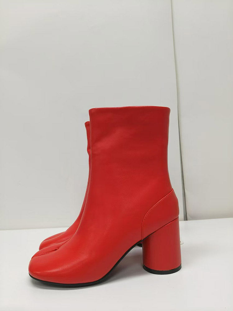 Split Toe Tabi Chunky Heel Boots