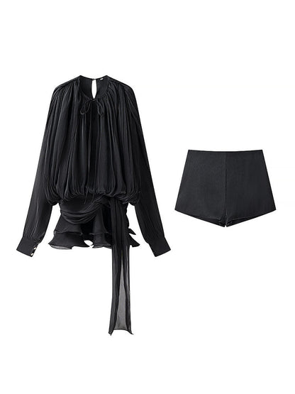 Dreamy Silky Satin Ruffle Mini Dress