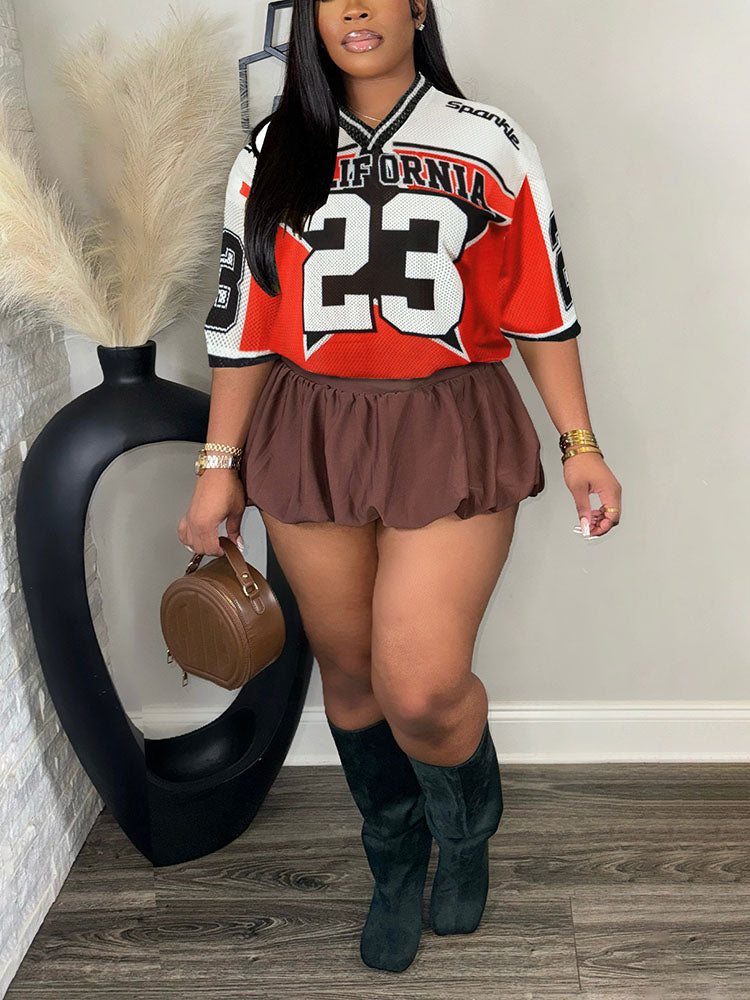 Graphic Breathable Jersey Top