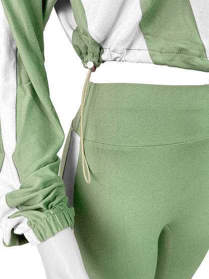 Sporty Contrast Jacket & Leggings Set