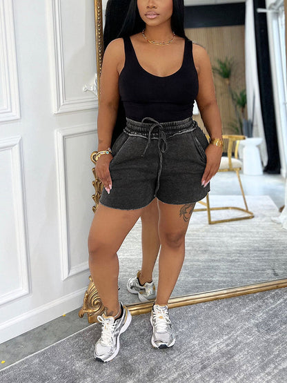 Washed Tank Top & Shorts Set