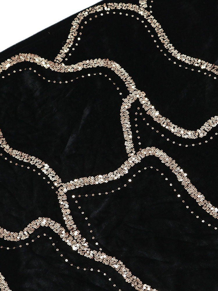 Sequin Strapless Evening Gown