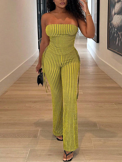 Stripe Tube Top & Pants Set