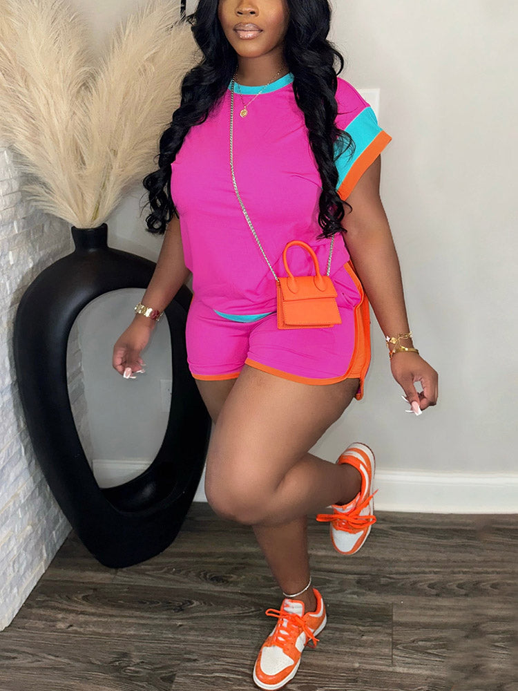 Colorblock Shorts Set