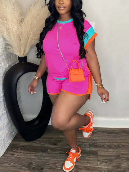 Colorblock Shorts Set