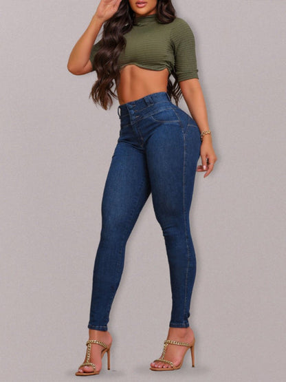 High-Waist Skinny Jeans