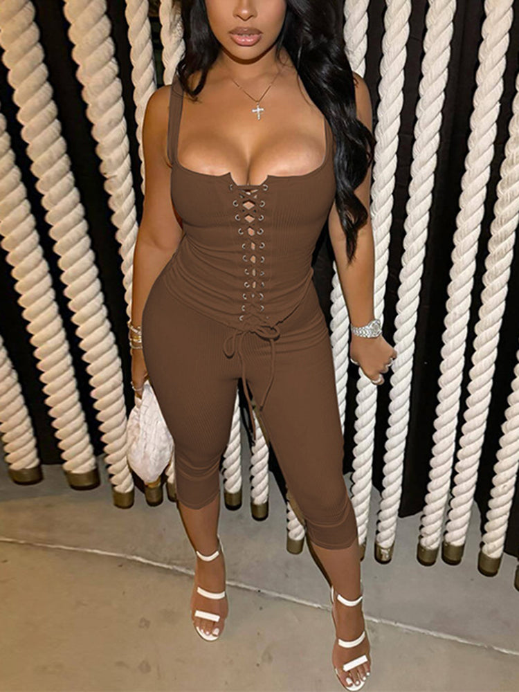 Tie Up Tank Top & Pants Set