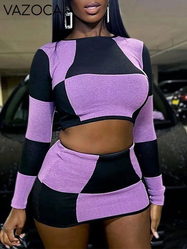 Two-Tone Skirt Set