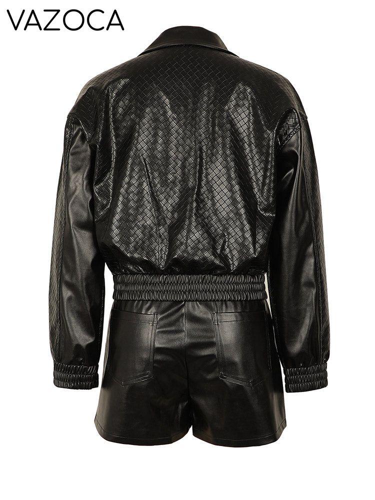 Leather Braid Jacket & Shorts Set