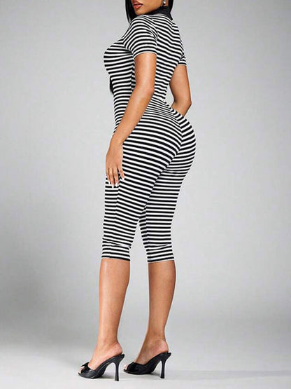 Stripe Capri Jumpsuit