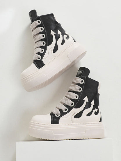 PU Flame High-Top Sneakers