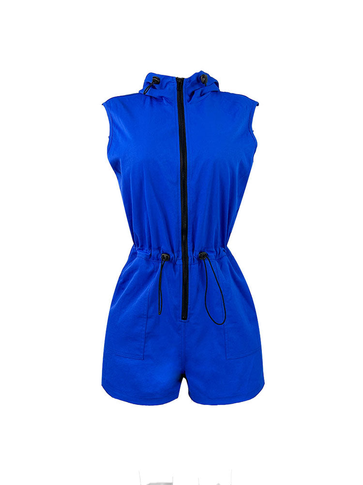 Sleeveless Zip Hoodie Romper
