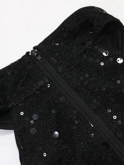 Sequin Cutout With Bow Mini Dress